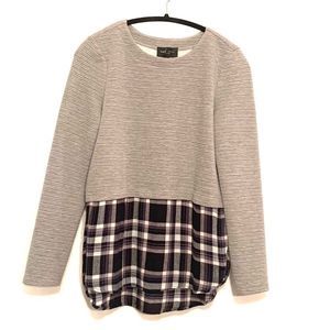 [Romeo + Juliet] Flannel Knit Sweater Shirt